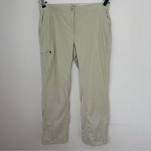 LL Bean Womens Pants 12 Nylon Stretch Cargo Hiking Zippered Pockets Lightweight